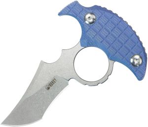 KUB404D.jpg Kubey Stheno Push Dagger Blue Micarta Full Tang