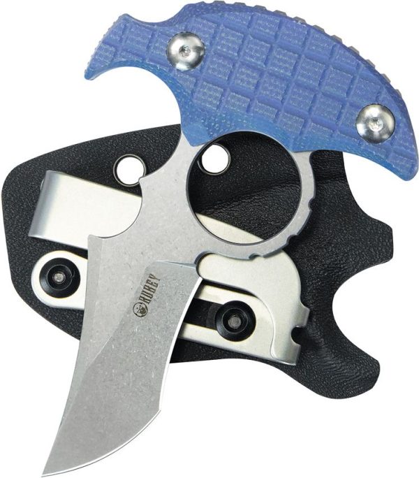 Kubey Stheno Push Dagger Blue Micarta Full Tang