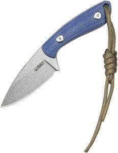 KUB411B.jpg Kubey Bloom Fixed Blade Blue Micarta 14C28N