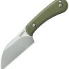 Kubey Rockhopper Wharncliffe Fixed Blade - Green Micarta