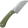 Kubey Rockhopper Wharncliffe Fixed Blade - Green Micarta