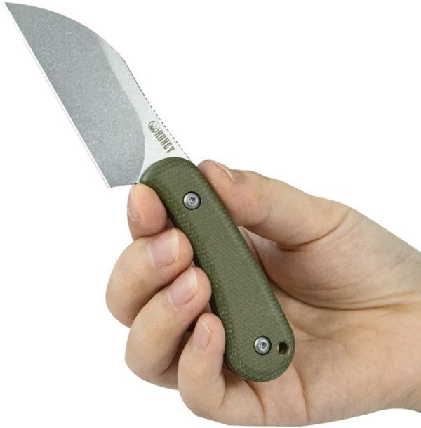 Kubey Rockhopper Wharncliffe Fixed Blade - Green Micarta