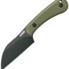 Kubey Rockhopper Wharncliffe Fixed Blade - Green Micarta