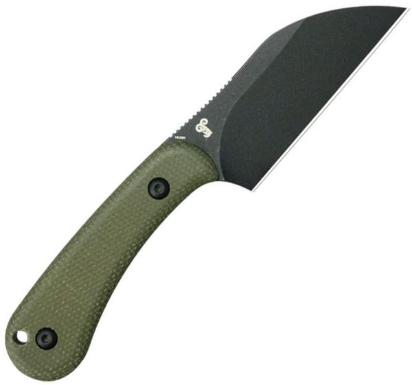 Kubey Rockhopper Wharncliffe Fixed Blade - Green Micarta