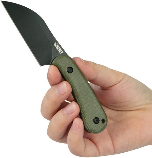 Kubey Rockhopper Wharncliffe Fixed Blade - Green Micarta