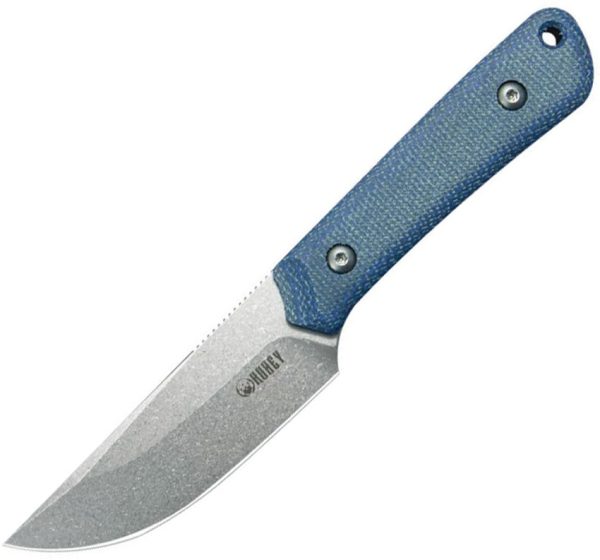 Kubey Thorn Drop Point Fixed Blade - Blue Micarta