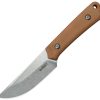 Kubey Thorn Fixed Blade Brown Micarta 2.88" 14C28N