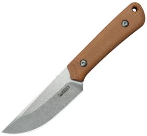 Kubey Thorn Drop Point Fixed Blade - Brown Micarta