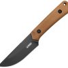Kubey Thorn Fixed Blade Brown Micarta 14C28N Stainless