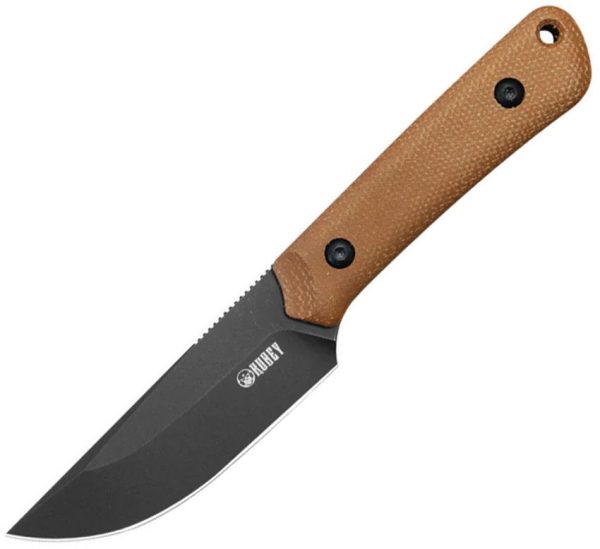 Kubey Thorn Drop Point Fixed Blade - Brown Micarta