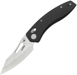 Kubey Caiman Crossbar Lock Folding Knife - Black G10