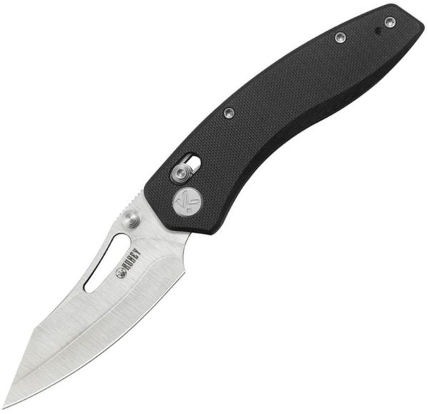 Kubey Caiman Crossbar Lock Folding Knife - Black G10