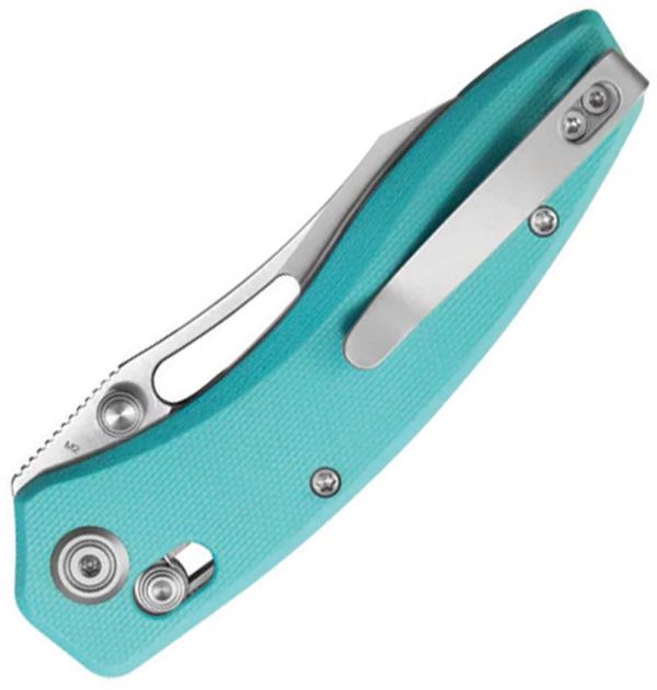 Kubey Caiman Crossbar Lock Folding Knife - Blue G10