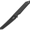 Kubey Goliath Fixed Blade 3in BlackWash Tanto Black G10