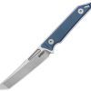 Kubey Goliath Fixed Blade 3in Tanto Blue Micarta