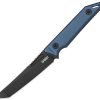 Kubey Goliath Fixed Blade BlackWash Tanto Blue Micarta