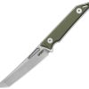 Kubey Goliath Fixed Blade 3in Tanto Green Micarta