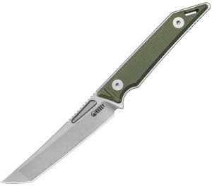 Kubey Goliath Fixed Blade 3in Tanto Green Micarta