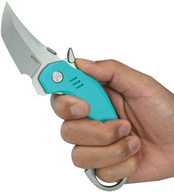 Kubey Jaw Karambit Linerlock - Tiffany G10 Tanto