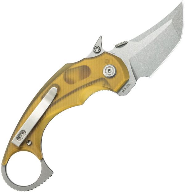 Kubey Jaw Karambit Linerlock - Ultem Handle Tanto