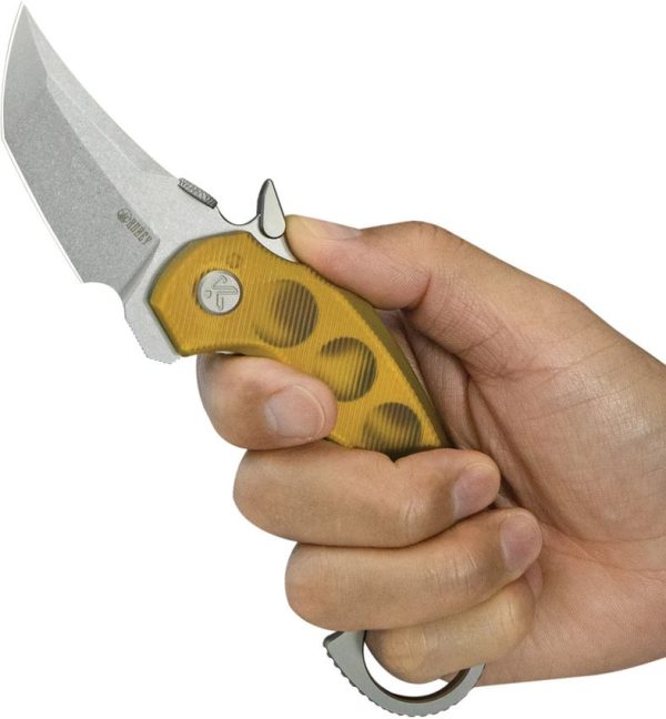 Kubey Jaw Karambit Linerlock - Ultem Handle Tanto