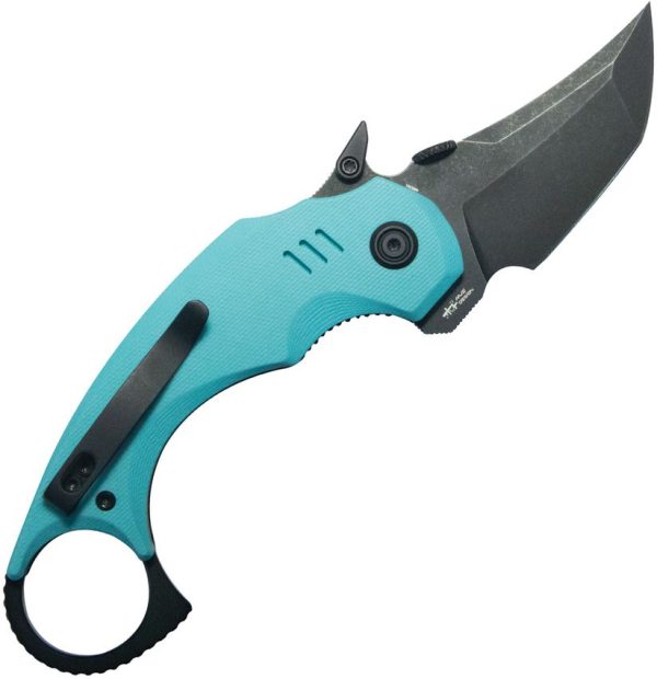 Kubey Jaw Karambit - Tiffany G10 Stonewash Tanto