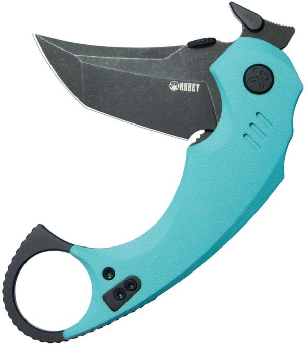 Kubey Jaw Karambit - Tiffany G10 Stonewash Tanto