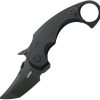 Kubey Jaw Karambit - Black G10 Stonewash Tanto