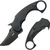 Kubey Jaw Karambit - Black G10 Stonewash Tanto