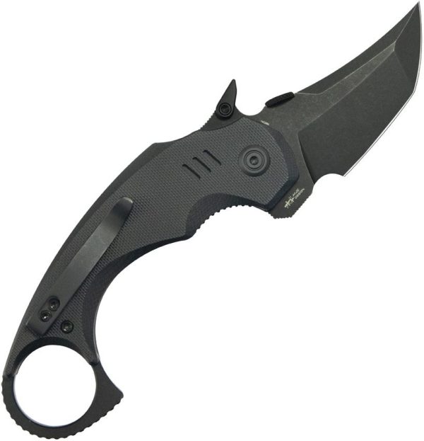 Kubey Jaw Karambit - Black G10 Stonewash Tanto