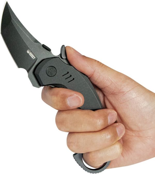 Kubey Jaw Karambit - Black G10 Stonewash Tanto