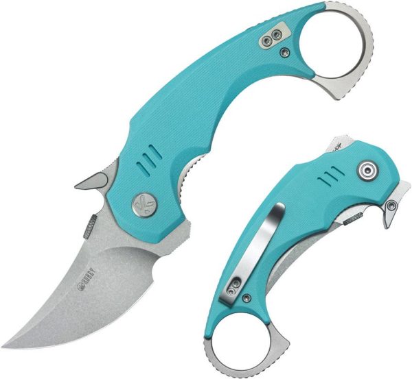 Kubey Jaw Pikal Karambit - Tiffany G10 Stonewash