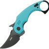 Kubey Jaw Pikal Karambit - Tiffany Stonewash Blade
