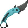 Kubey Jaw Pikal Karambit - Tiffany Stonewash Blade