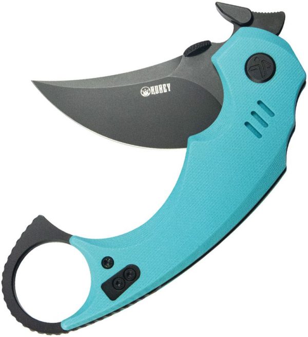 Kubey Jaw Pikal Karambit - Tiffany Stonewash Blade