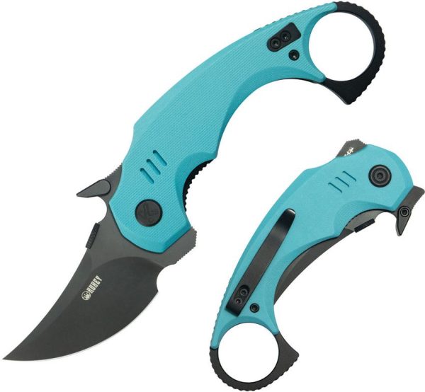 Kubey Jaw Pikal Karambit - Tiffany Stonewash Blade
