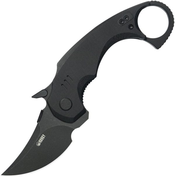 Kubey Jaw Pikal Karambit Linerlock - Black G10
