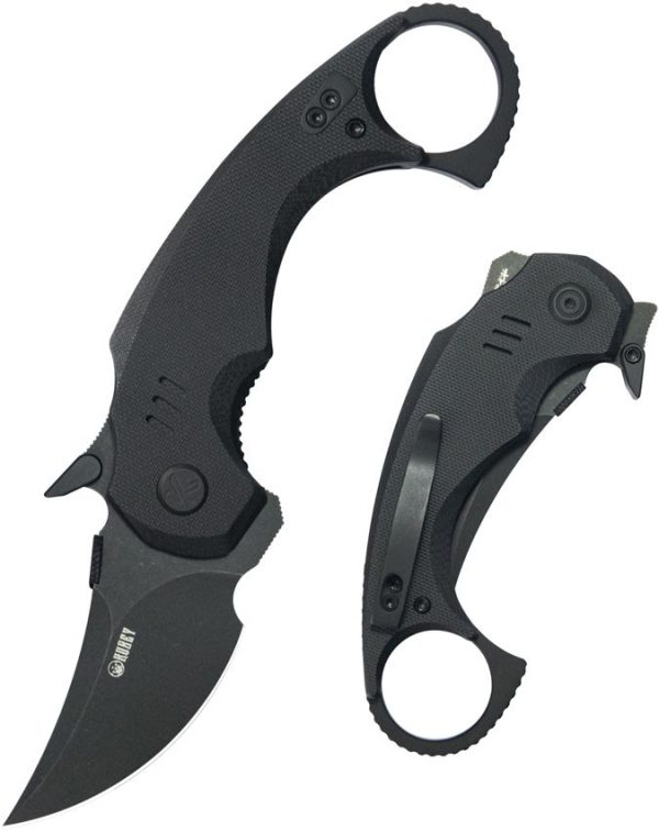 Kubey Jaw Pikal Karambit Linerlock - Black G10