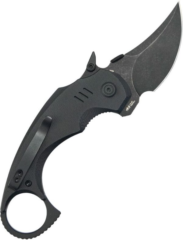 Kubey Jaw Pikal Karambit Linerlock - Black G10