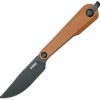 Kubey Yag Fixed Blade 2.25" BlackWash 14C28N Brown Micarta