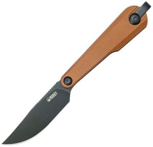 Kubey Yag Drop Point Fixed Blade - Brown Micarta