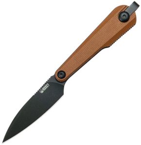 Kubey Yag Wharncliffe Fixed Blade - Brown Micarta