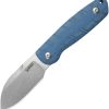 KUB455A.jpg Kubey Microburst Sheepsfoot Fixed Blade - Blue Micarta