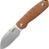 KUB455B.jpg Kubey Microburst Fixed Blade Sheepsfoot Brown Micarta