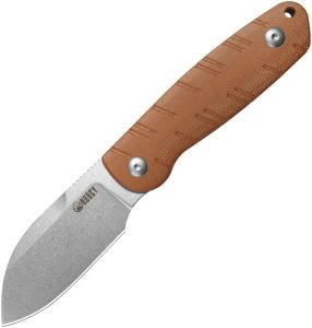 Kubey Microburst Fixed Blade Sheepsfoot Brown Micarta