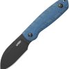KUB455C.jpg Kubey Microburst Fixed Blade Drop Point Blue Micarta