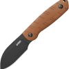 KUB455D.jpg Kubey Microburst Fixed Blade Sheepsfoot Brown Micarta