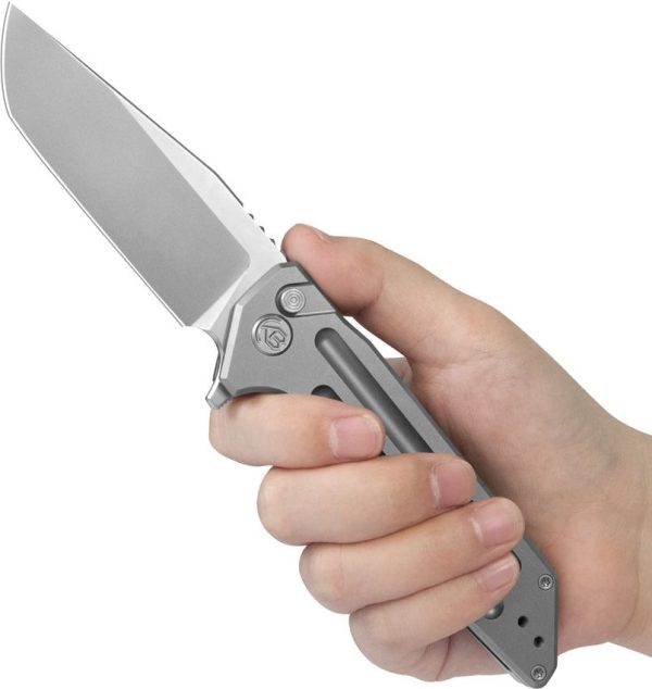 KB Knives Relentless Button Lock Gray M390