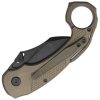 KB Knives Toucan Button Lock Karambit Folding Knife Bronze