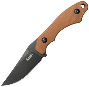 KUB468D.jpg Kubey TLB II Fixed Blade Clip Point Brown Micarta